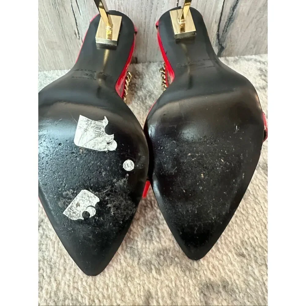 JESSICA RICH Monaco Ankle Strap Sandal in Red Size 38 7.5